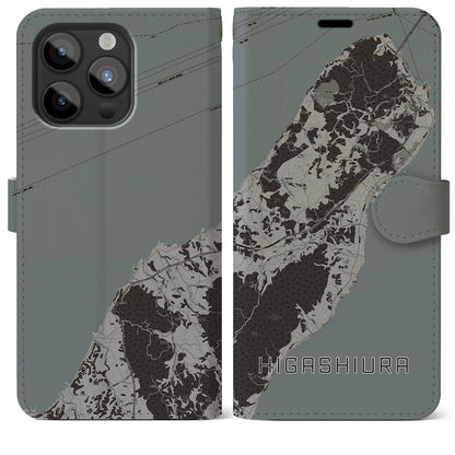 【東浦（兵庫県）】地図柄iPhoneケース（手帳タイプ）モノトーン・iPhone 15 Pro Max 用