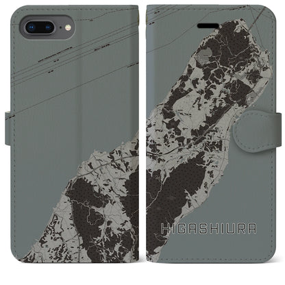 【東浦（兵庫県）】地図柄iPhoneケース（手帳タイプ）モノトーン・iPhone 8Plus /7Plus / 6sPlus / 6Plus 用