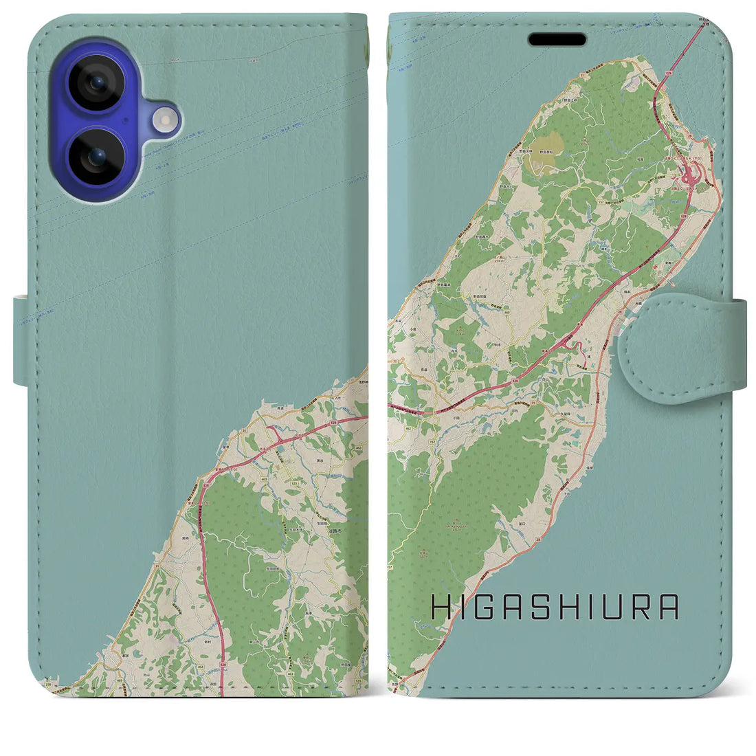 【東浦（兵庫県）】地図柄iPhoneケース（手帳タイプ）ナチュラル・iPhone 16 Pro Max 用