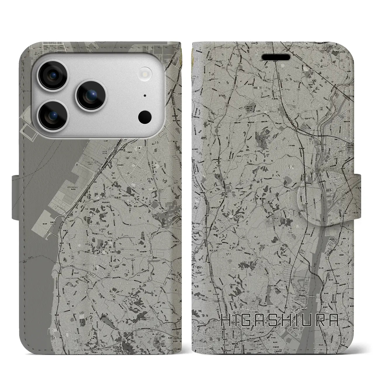 【東浦（愛知県）】地図柄iPhoneケース（手帳タイプ）