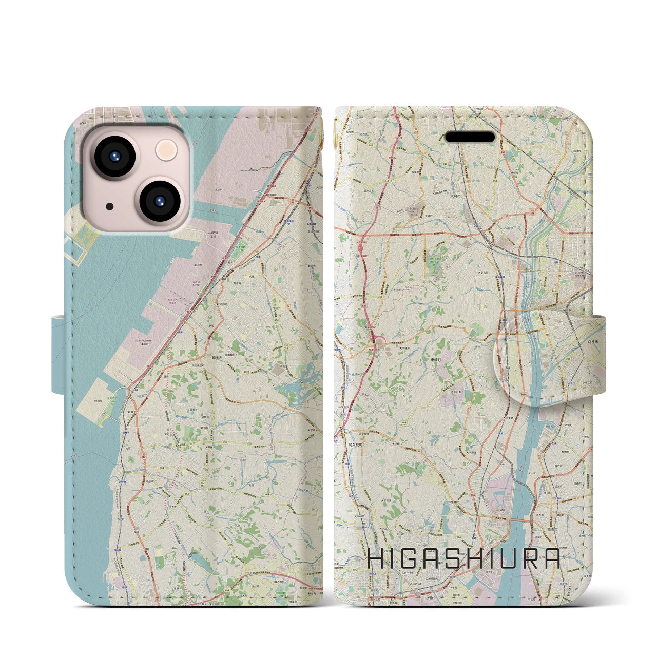 【東浦（愛知県）】地図柄iPhoneケース（手帳タイプ）