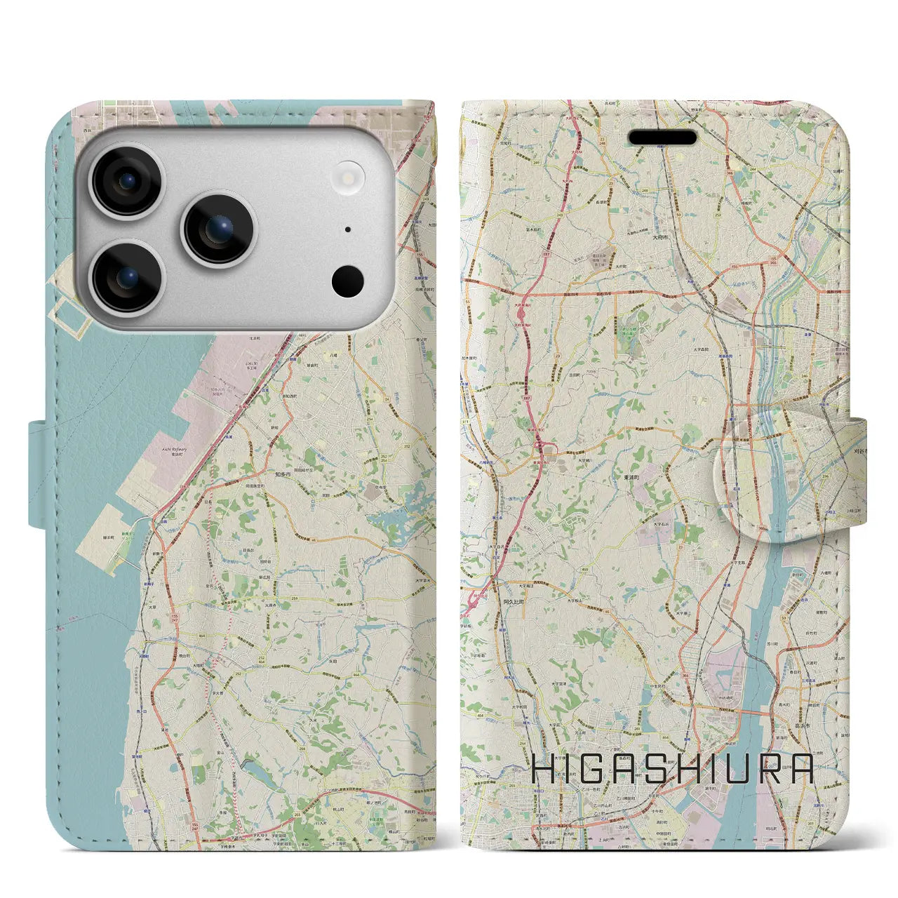 【東浦（愛知県）】地図柄iPhoneケース（手帳タイプ）