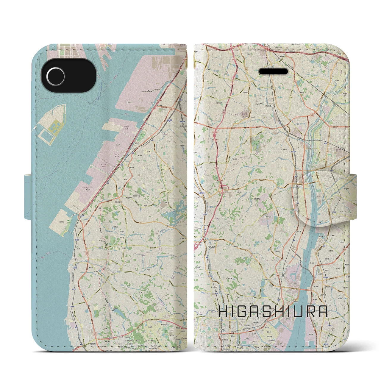 【東浦（愛知県）】地図柄iPhoneケース（手帳タイプ）