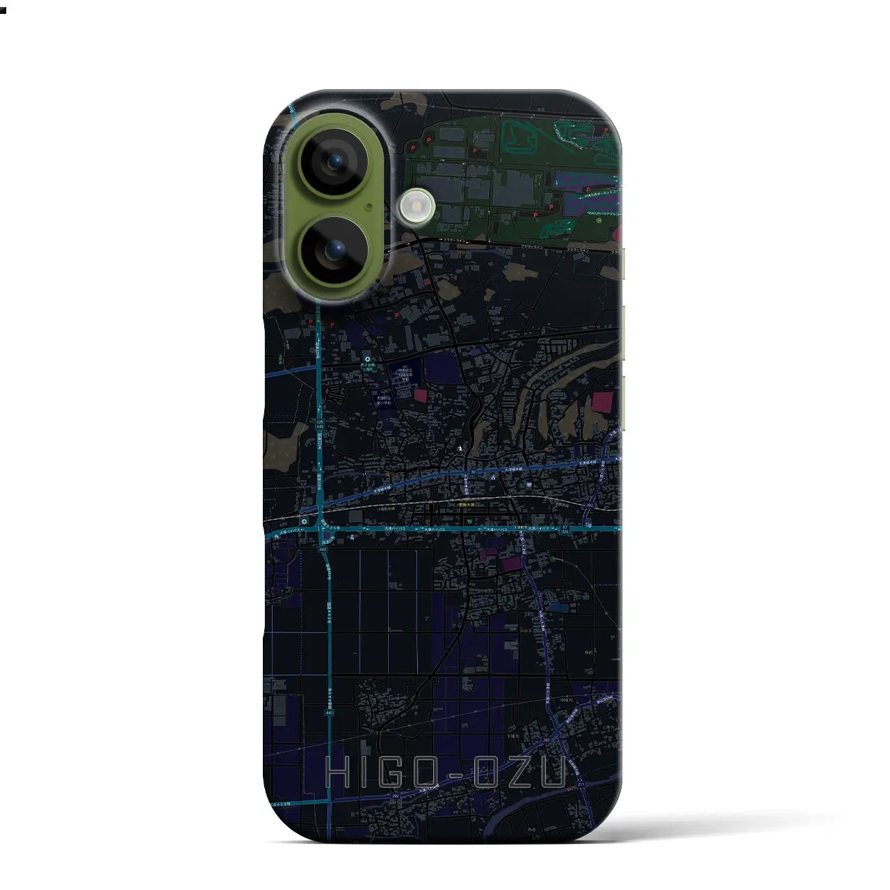 【肥後大津（熊本県）】地図柄iPhoneケース（バックカバータイプ）