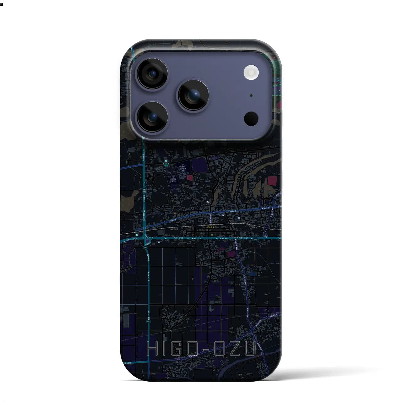 【肥後大津（熊本県）】地図柄iPhoneケース（バックカバータイプ）