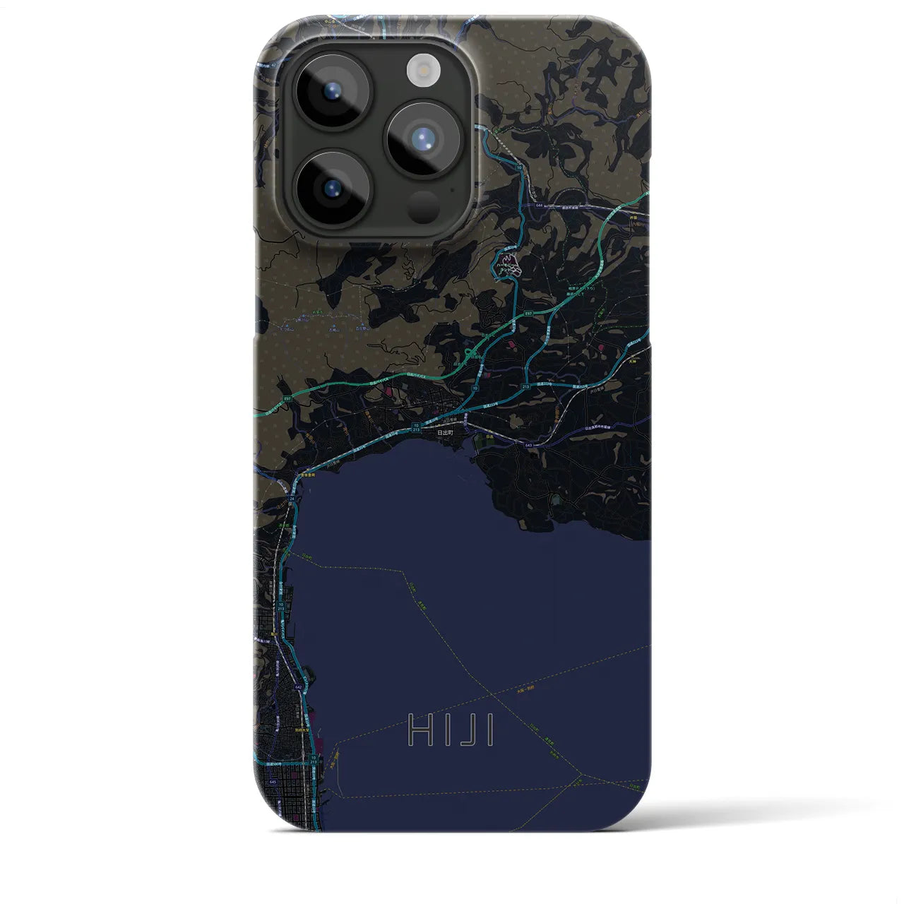 【日出（大分県）】地図柄iPhoneケース（バックカバータイプ）