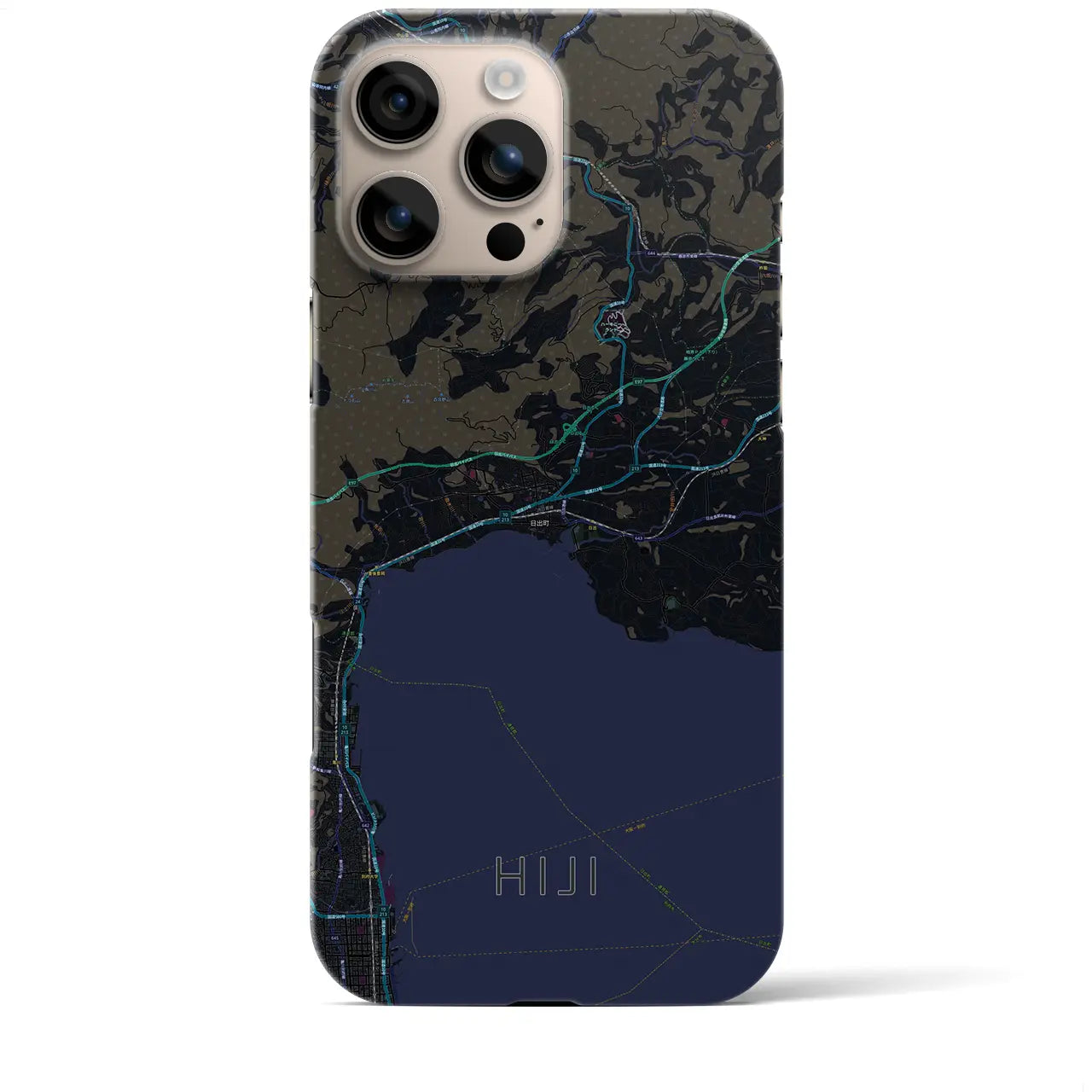 【日出（大分県）】地図柄iPhoneケース（バックカバータイプ）