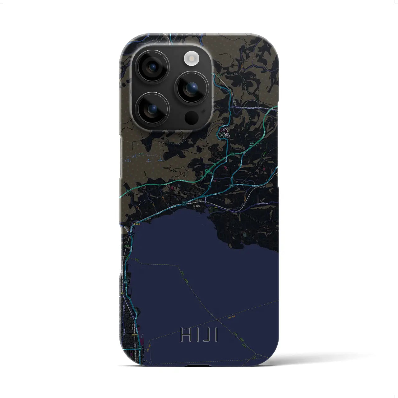 【日出（大分県）】地図柄iPhoneケース（バックカバータイプ）