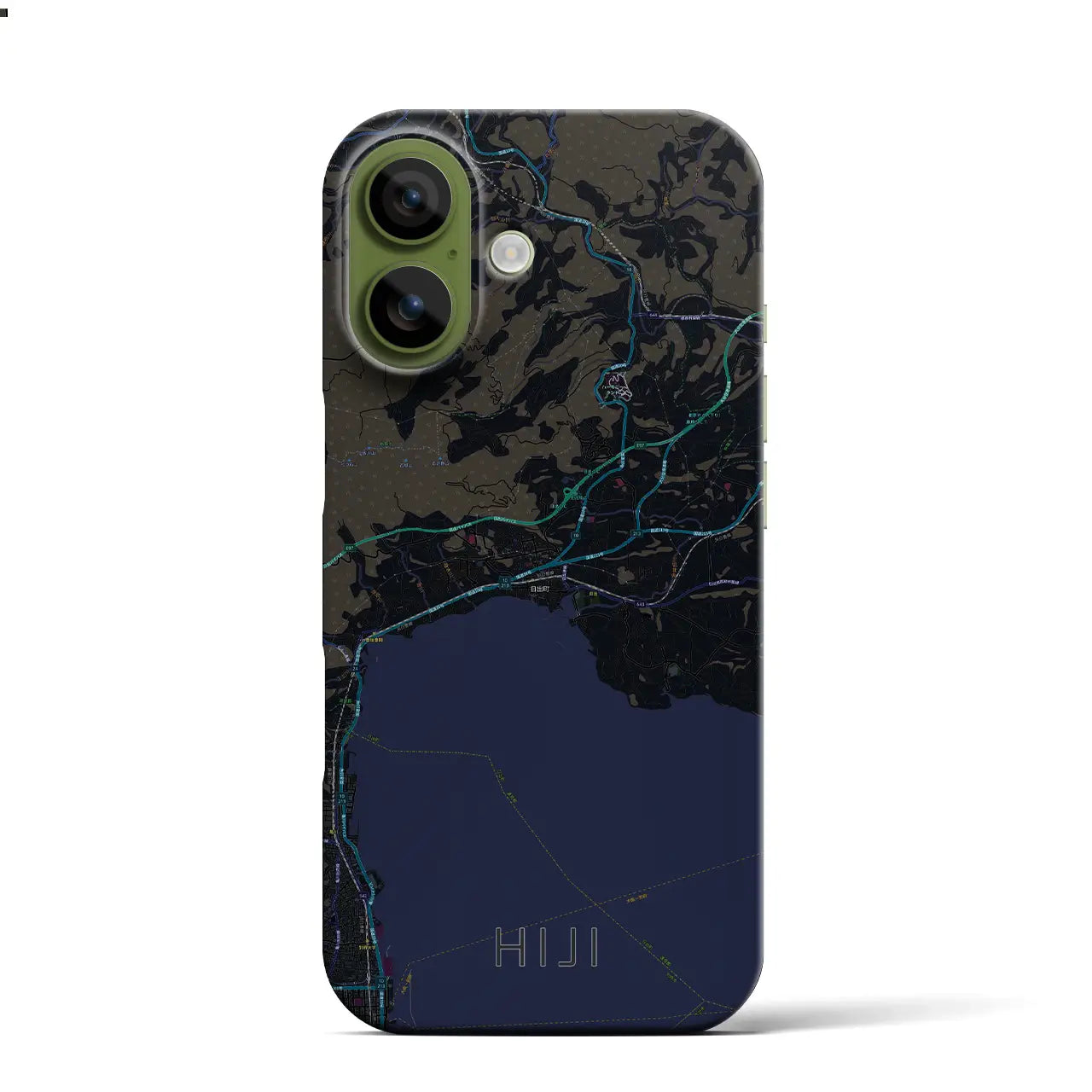 【日出（大分県）】地図柄iPhoneケース（バックカバータイプ）