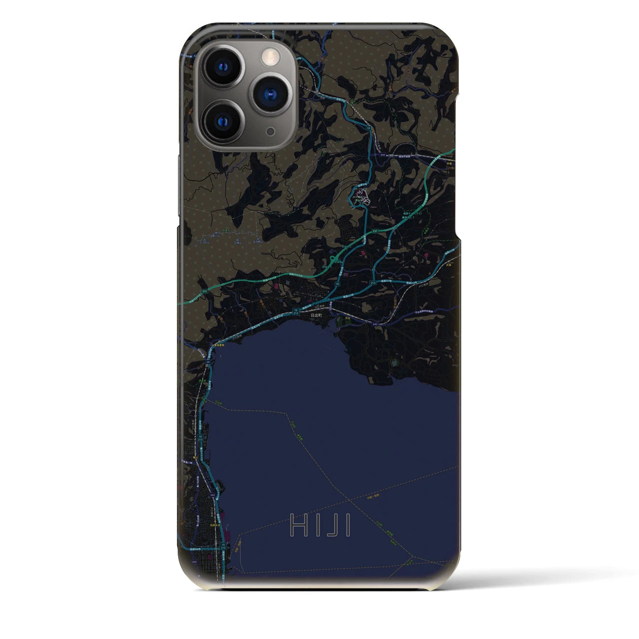 【日出（大分県）】地図柄iPhoneケース（バックカバータイプ）