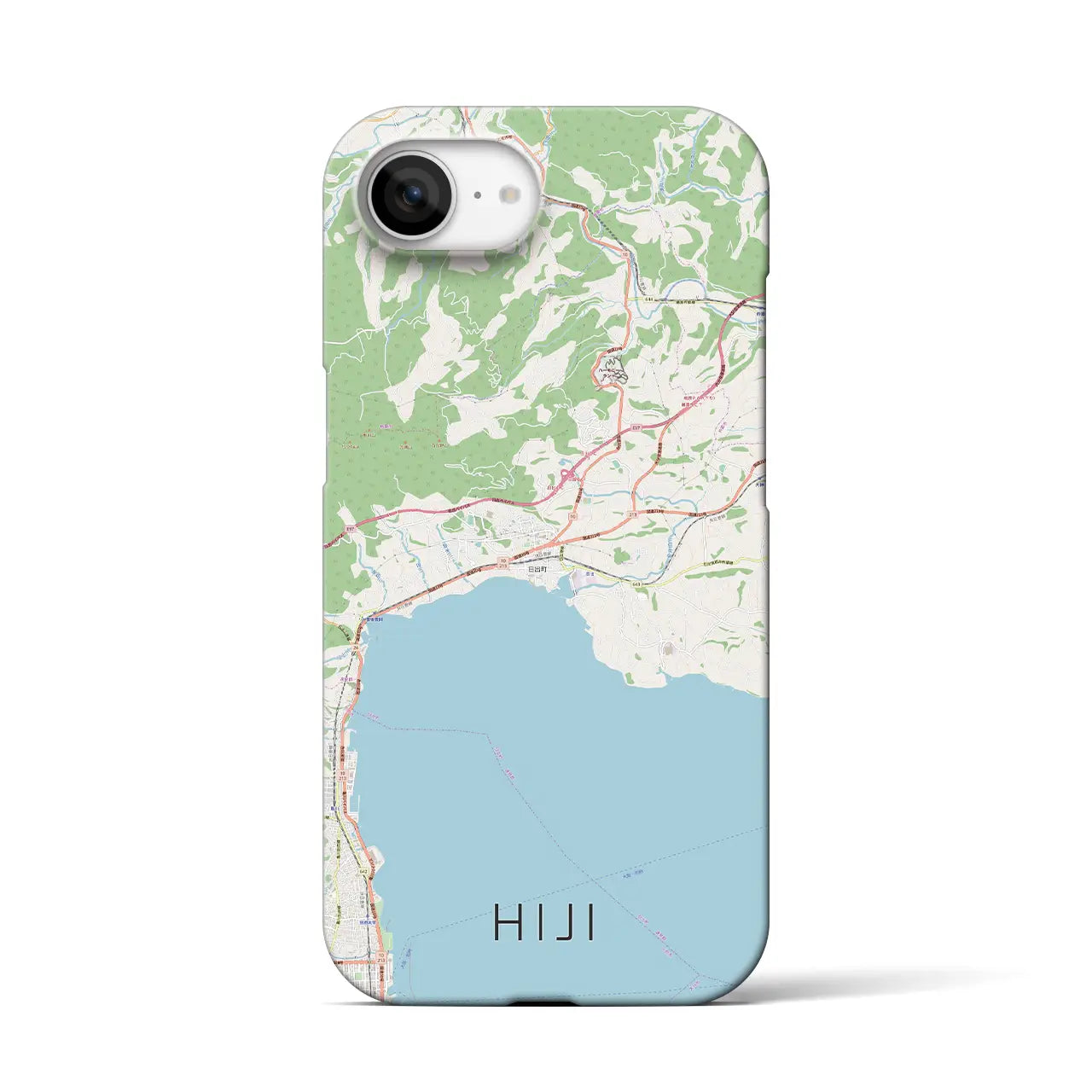 【日出（大分県）】地図柄iPhoneケース（バックカバータイプ）