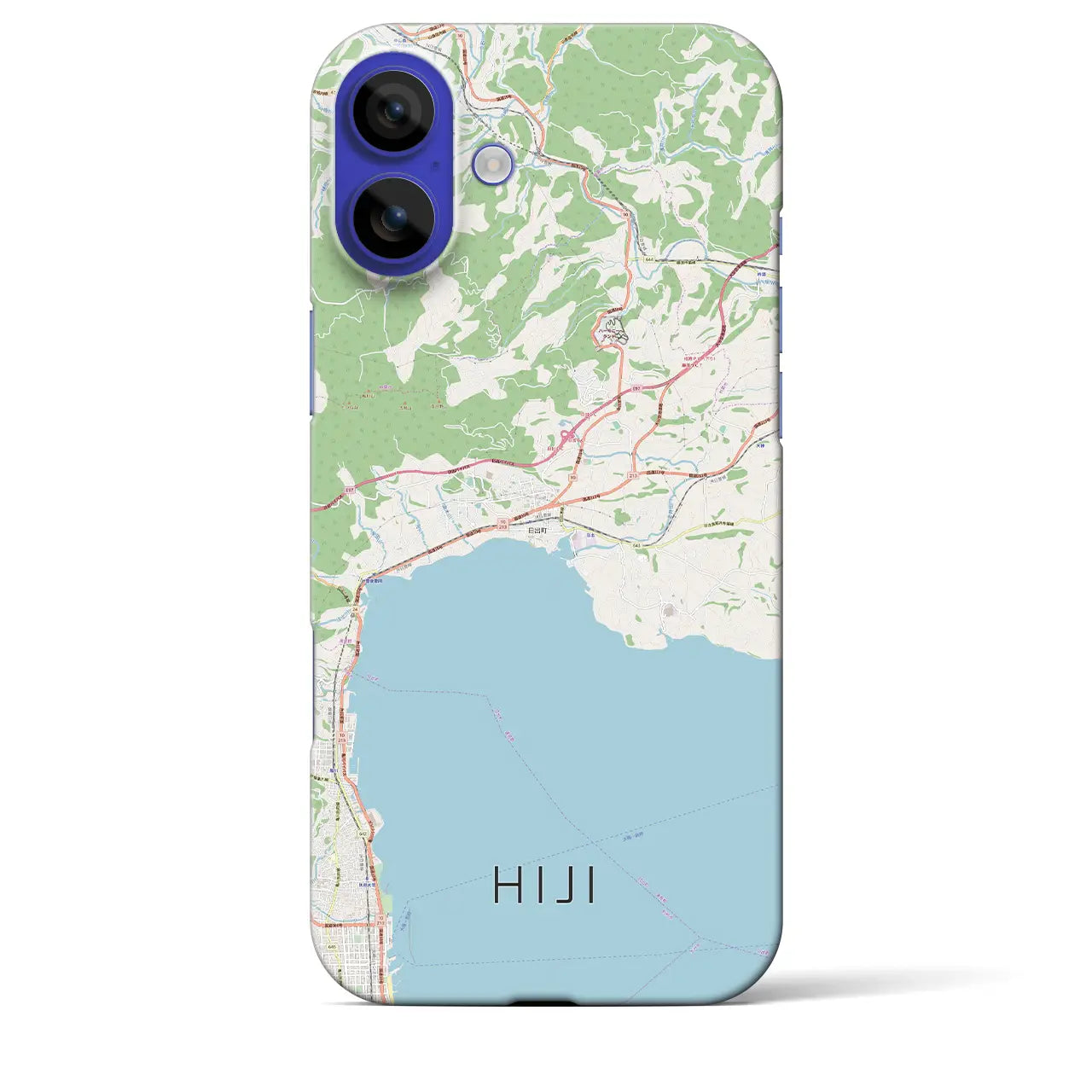 【日出（大分県）】地図柄iPhoneケース（バックカバータイプ）