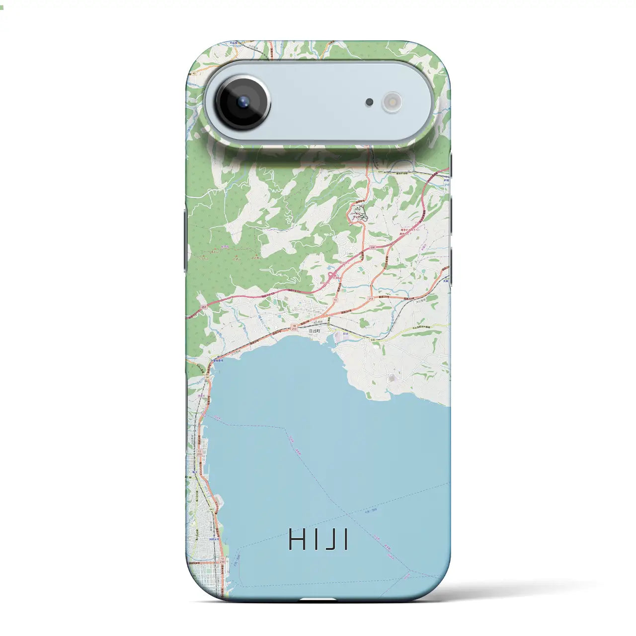 【日出（大分県）】地図柄iPhoneケース（バックカバータイプ）