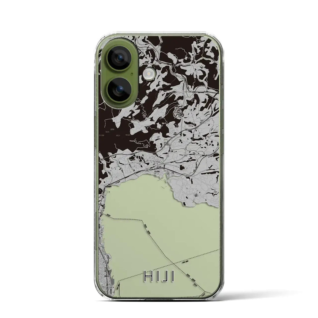 【日出（大分県）】地図柄iPhoneケース（クリアタイプ）モノトーン・iPhone 17 Pro Max 用