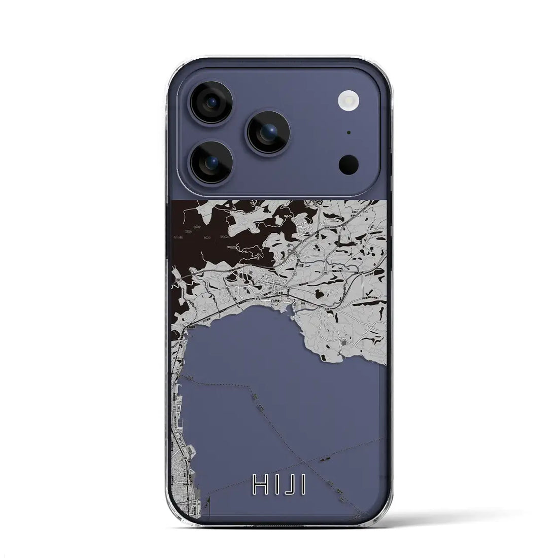 【日出（大分県）】地図柄iPhoneケース（クリアタイプ）モノトーン・iPhone 17 Pro Max 用