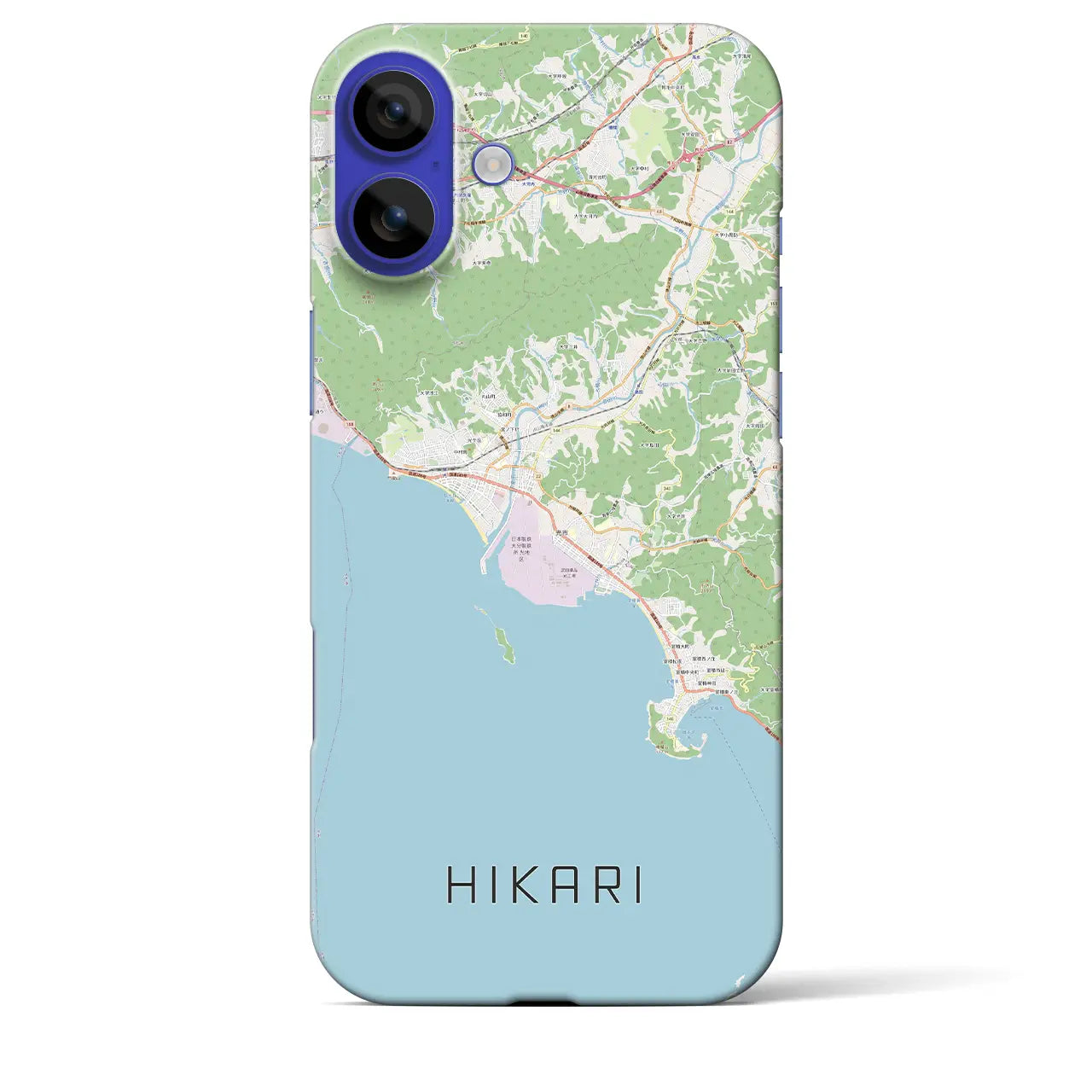 【光（山口県）】地図柄iPhoneケース（バックカバータイプ）ナチュラル・iPhone 16 Pro Max 用