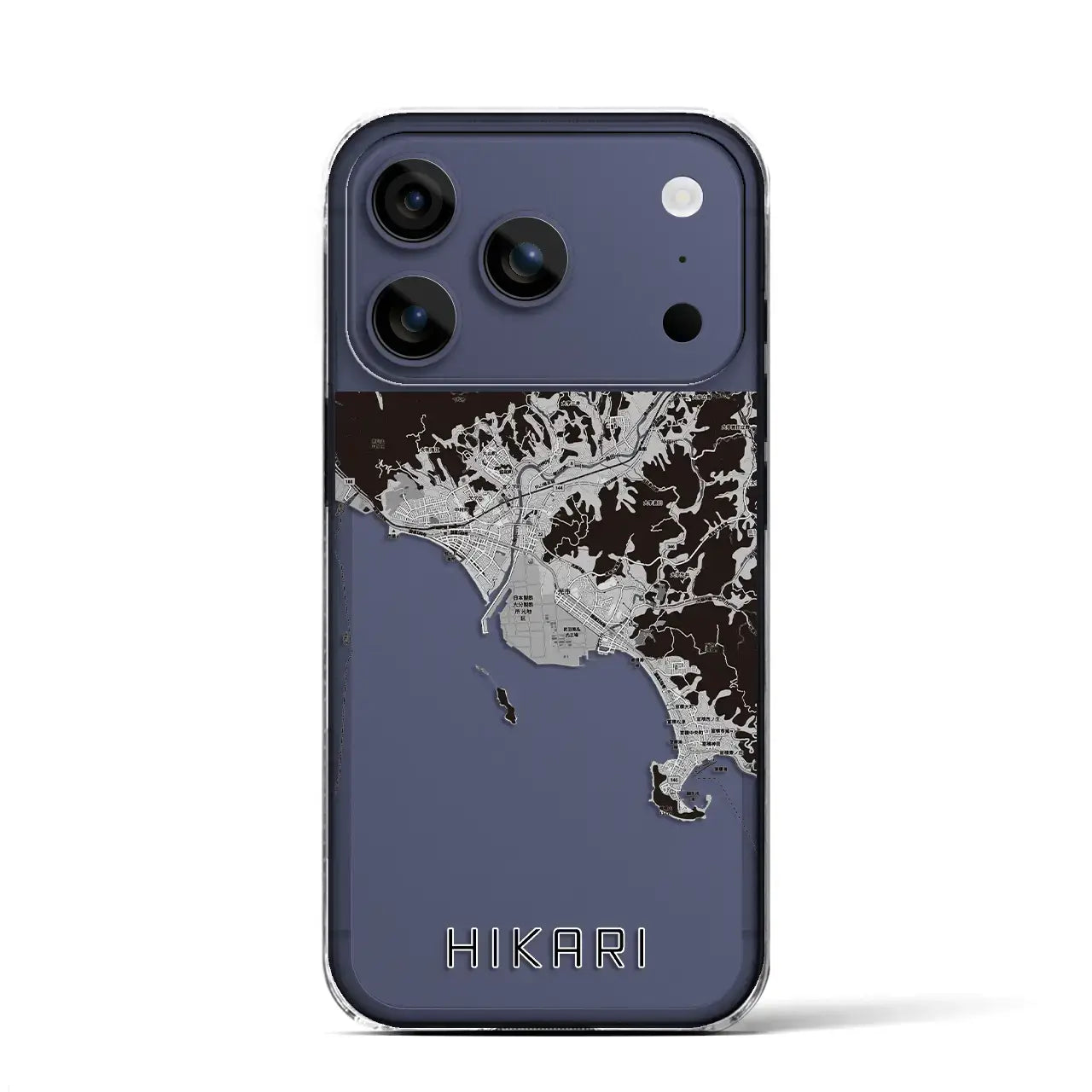 【光（山口県）】地図柄iPhoneケース（クリアタイプ）モノトーン・iPhone 17 Pro Max 用