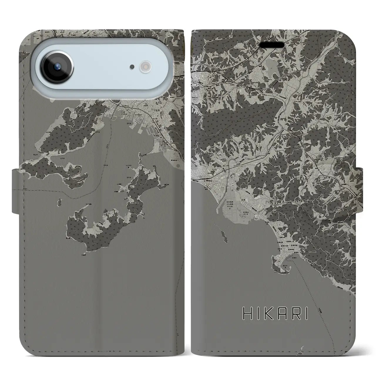 【光（山口県）】地図柄iPhoneケース（手帳タイプ）