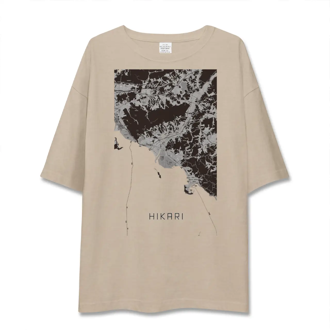 【光（山口県）】地図柄ビッグシルエットTシャツ