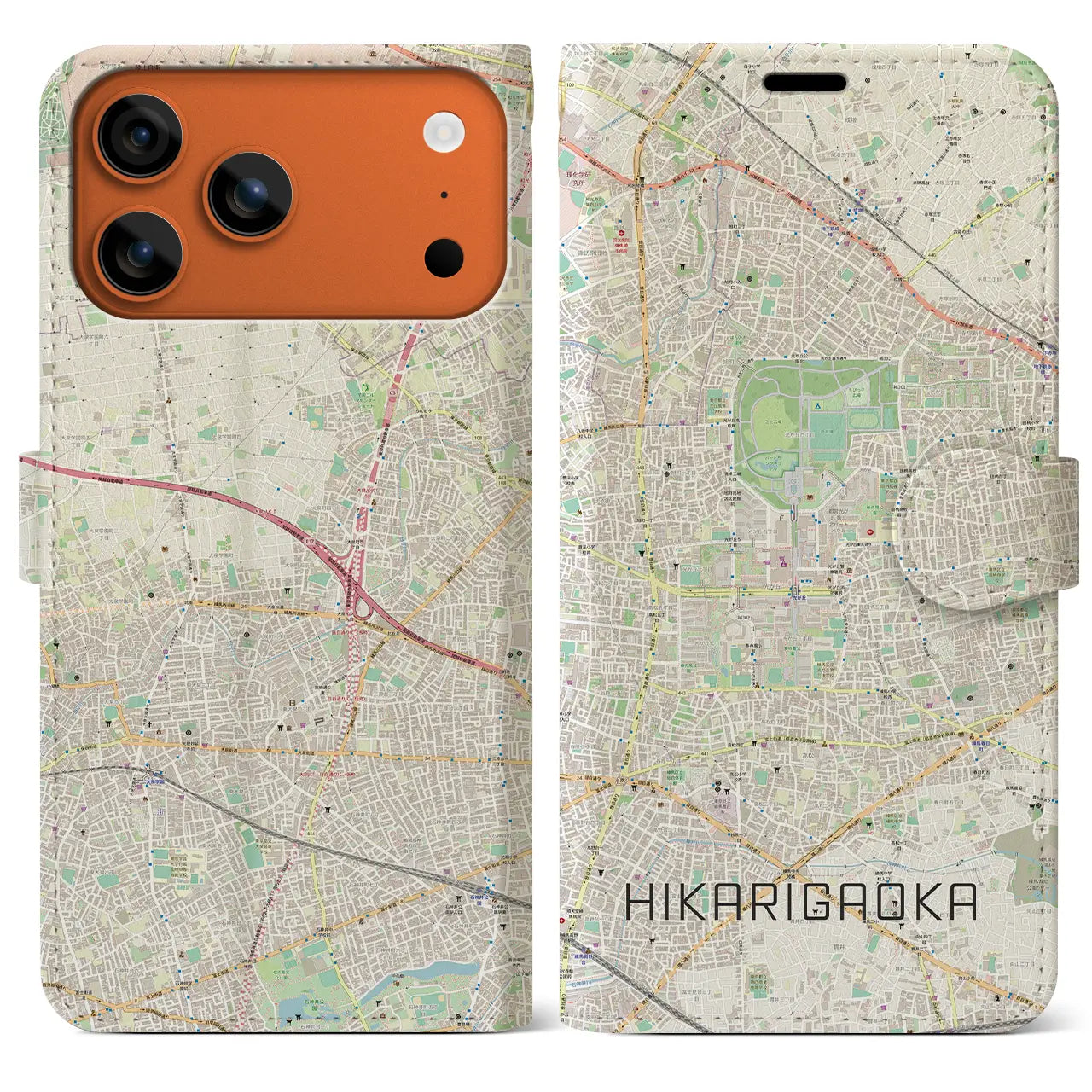 【光が丘（東京都）】地図柄iPhoneケース（手帳タイプ）