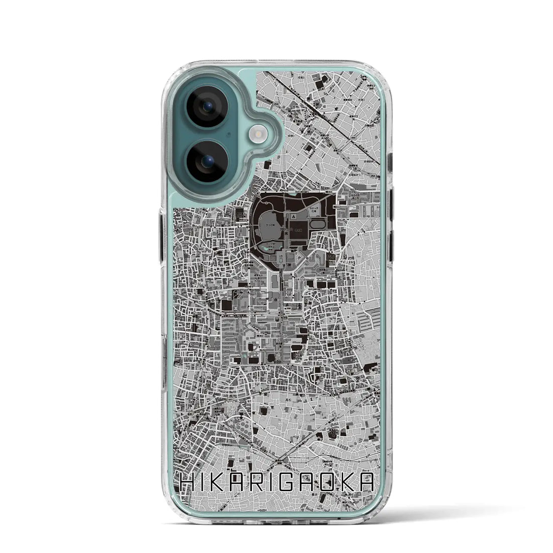 【光が丘（東京都）】地図柄iPhoneケース（MagSafeタイプ）モノトーン・iPhone 16 Pro 用