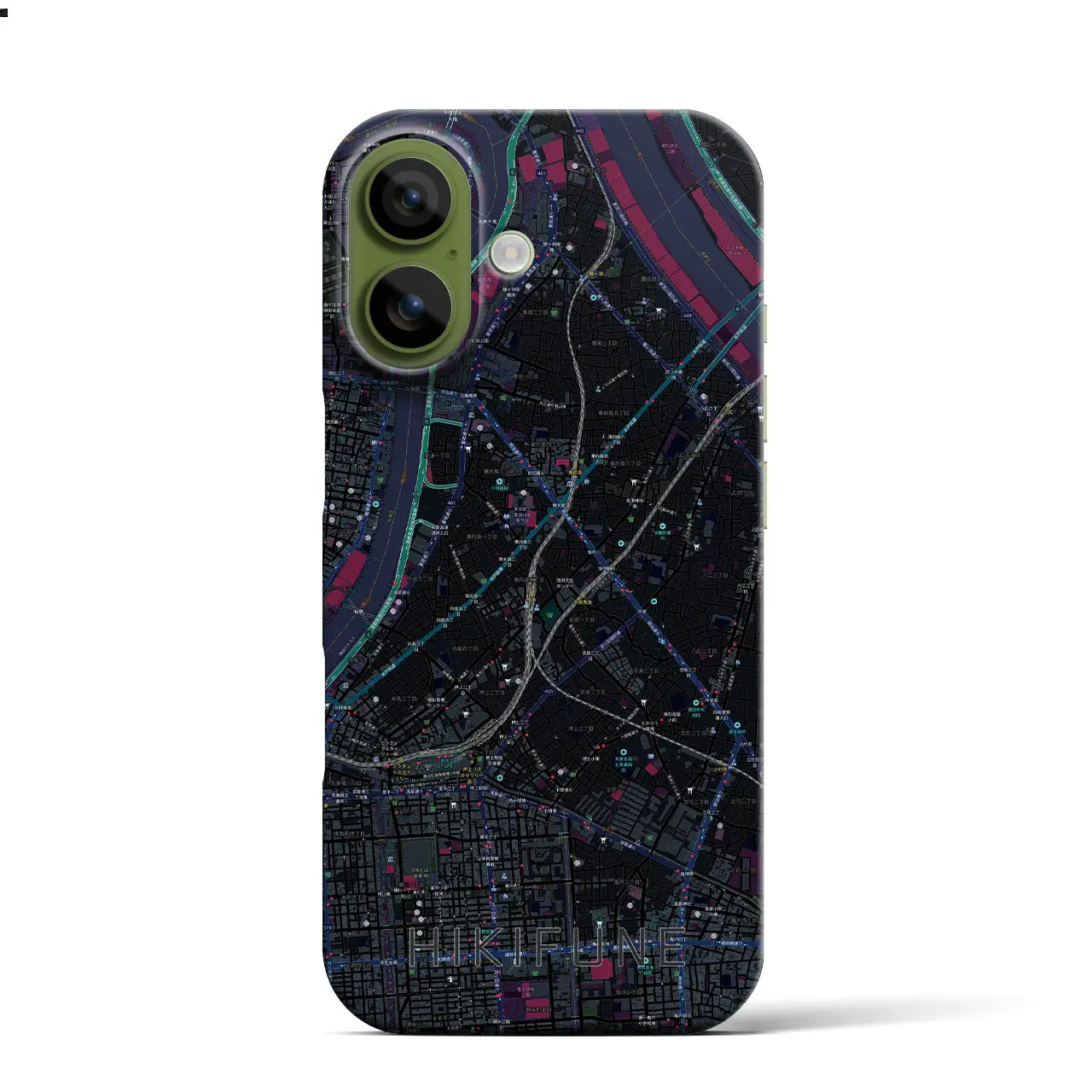 【曳舟（東京都）】地図柄iPhoneケース（バックカバータイプ）