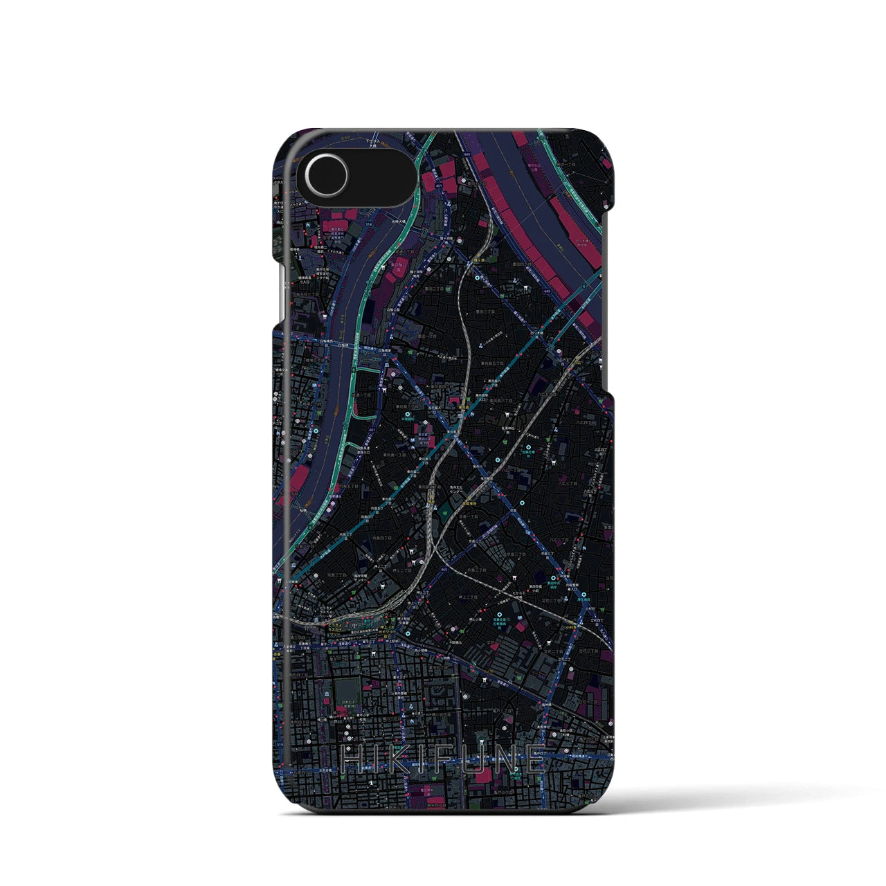 【曳舟（東京都）】地図柄iPhoneケース（バックカバータイプ）