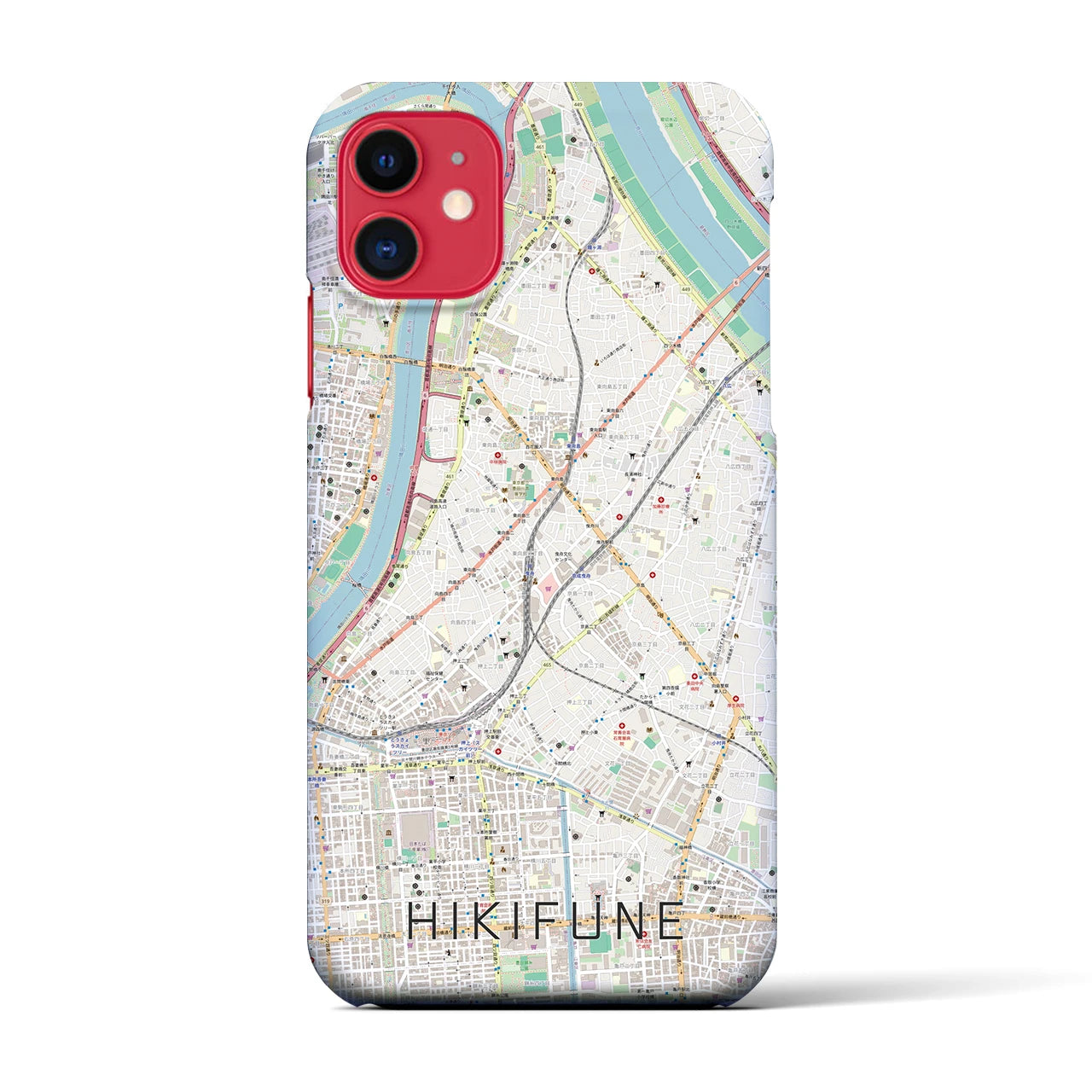 【曳舟（東京都）】地図柄iPhoneケース（バックカバータイプ）