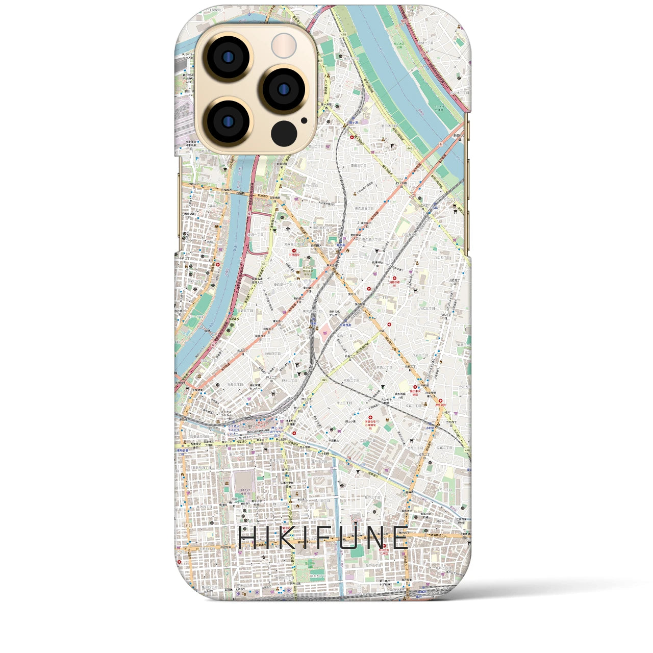 【曳舟（東京都）】地図柄iPhoneケース（バックカバータイプ）