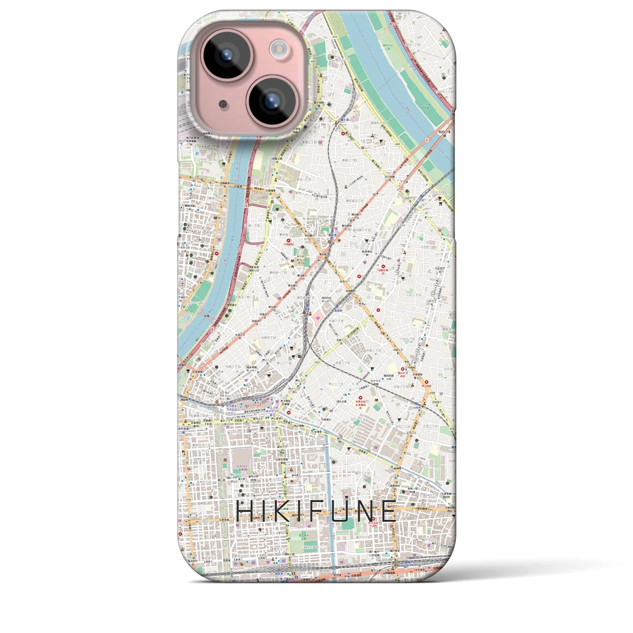 【曳舟（東京都）】地図柄iPhoneケース（バックカバータイプ）