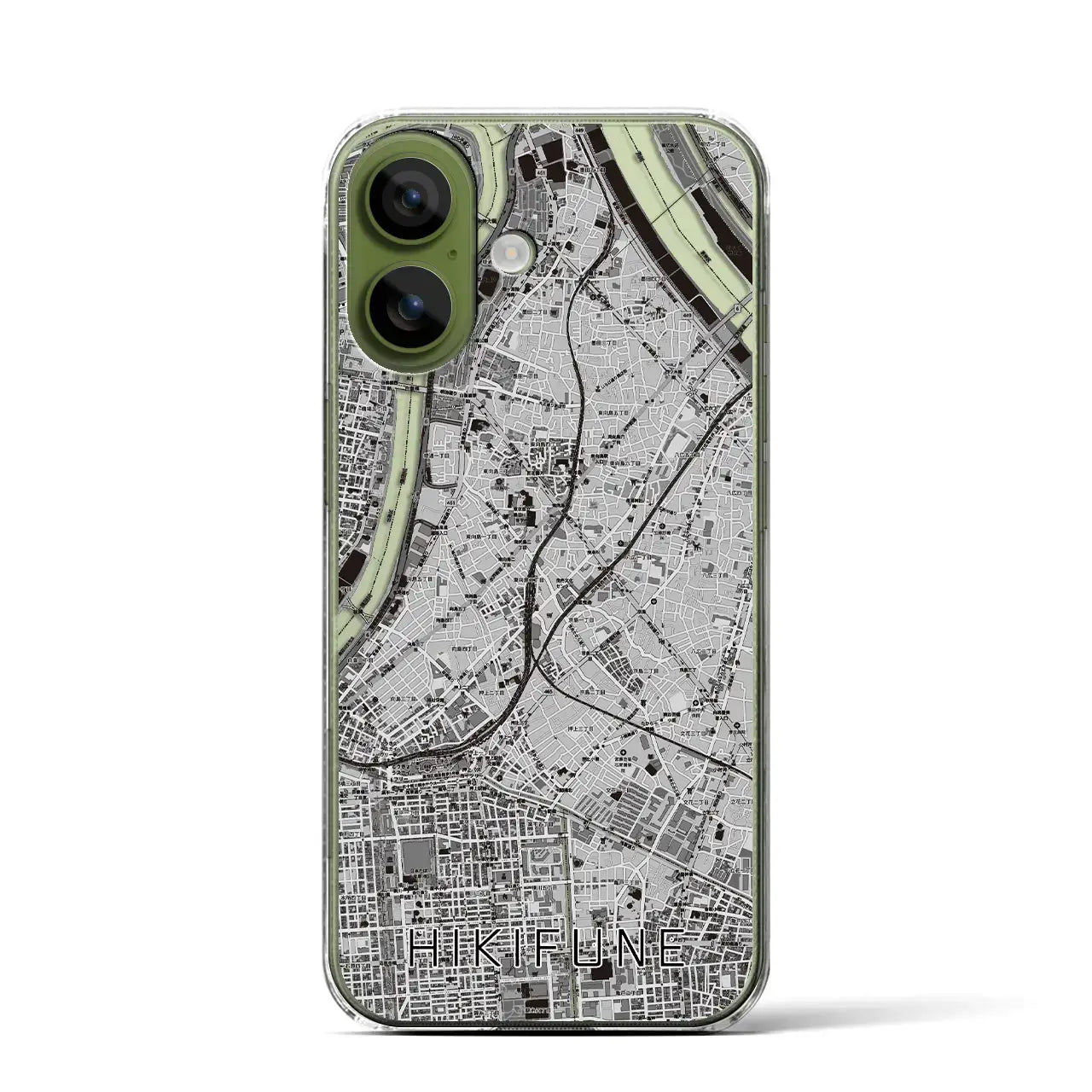 【曳舟（東京都）】地図柄iPhoneケース（クリアタイプ）