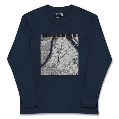 【曳舟（東京都）】地図柄ロングスリーブTシャツ