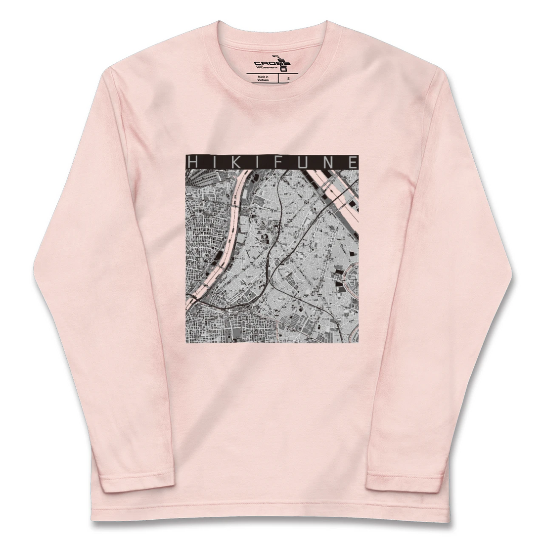 【曳舟（東京都）】地図柄ロングスリーブTシャツ