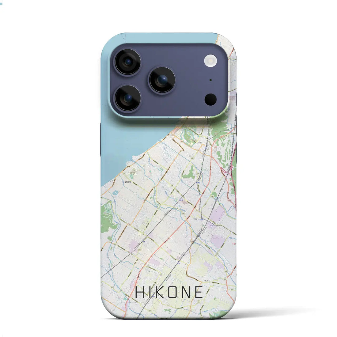 【彦根(滋賀県)】地図柄iPhoneケース(バックカバータイプ)ブラック・iPhone 17 Pro Max 用