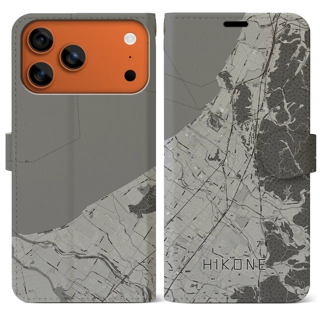 【彦根（滋賀県）】地図柄iPhoneケース（手帳タイプ）