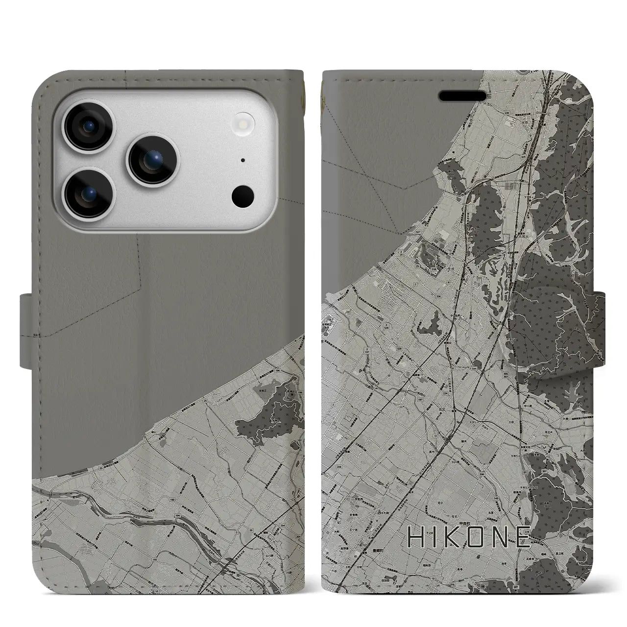 【彦根（滋賀県）】地図柄iPhoneケース（手帳タイプ）