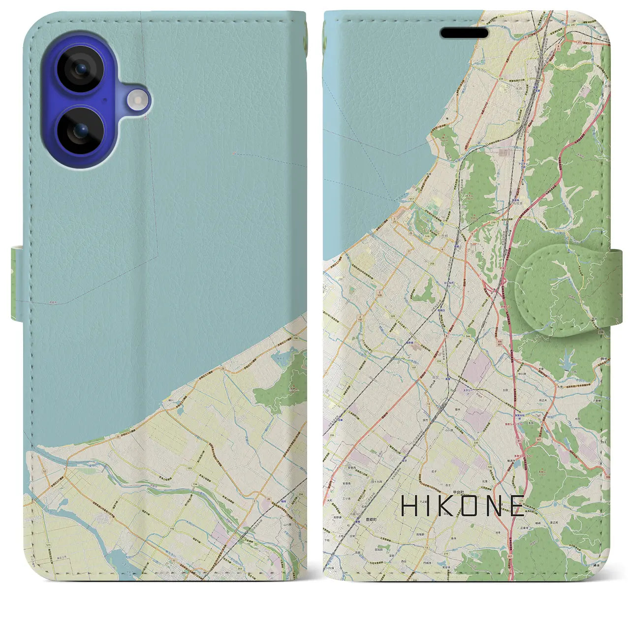 【彦根（滋賀県）】地図柄iPhoneケース（手帳タイプ）