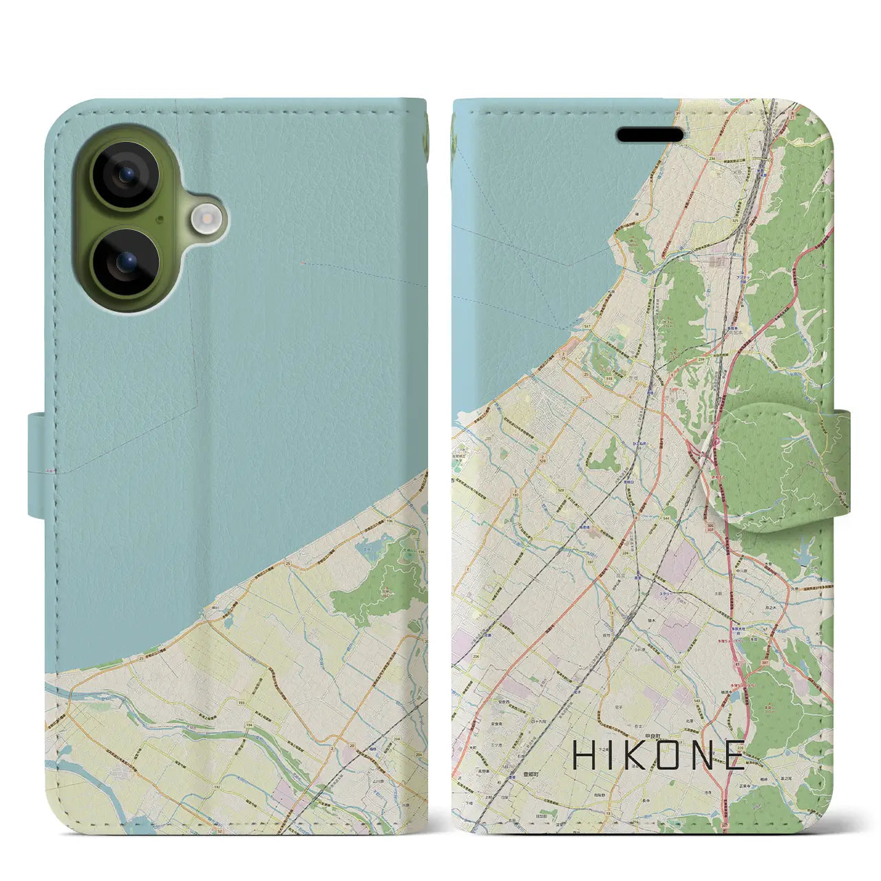 【彦根（滋賀県）】地図柄iPhoneケース（手帳タイプ）