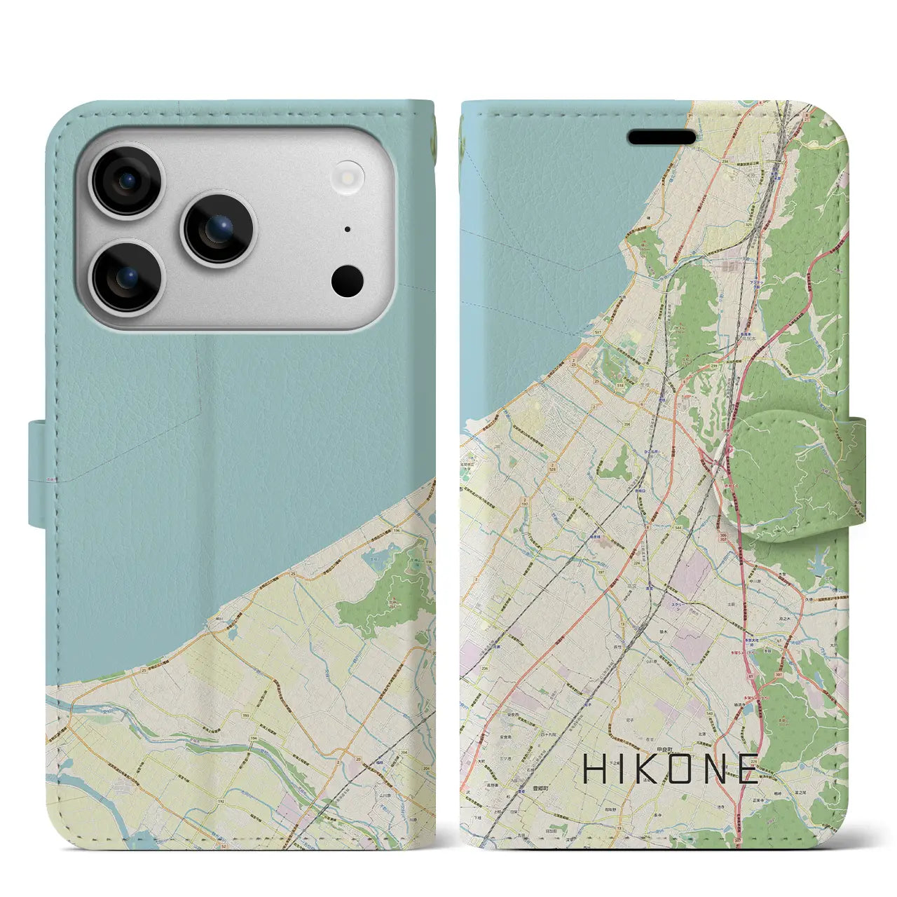 【彦根（滋賀県）】地図柄iPhoneケース（手帳タイプ）