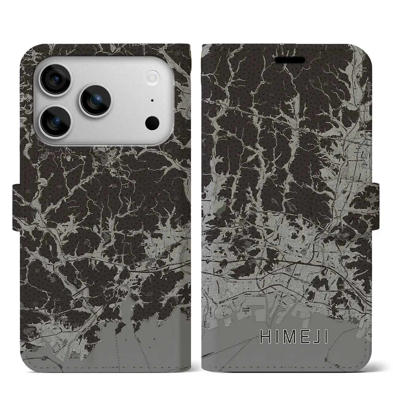 【姫路2（兵庫県）】地図柄iPhoneケース（手帳タイプ）