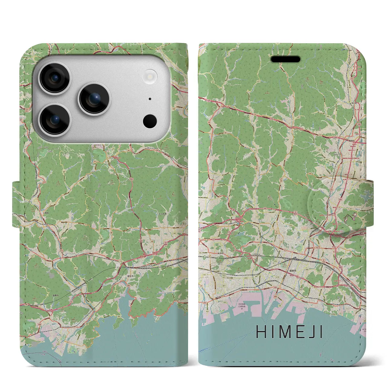 【姫路2（兵庫県）】地図柄iPhoneケース（手帳タイプ）