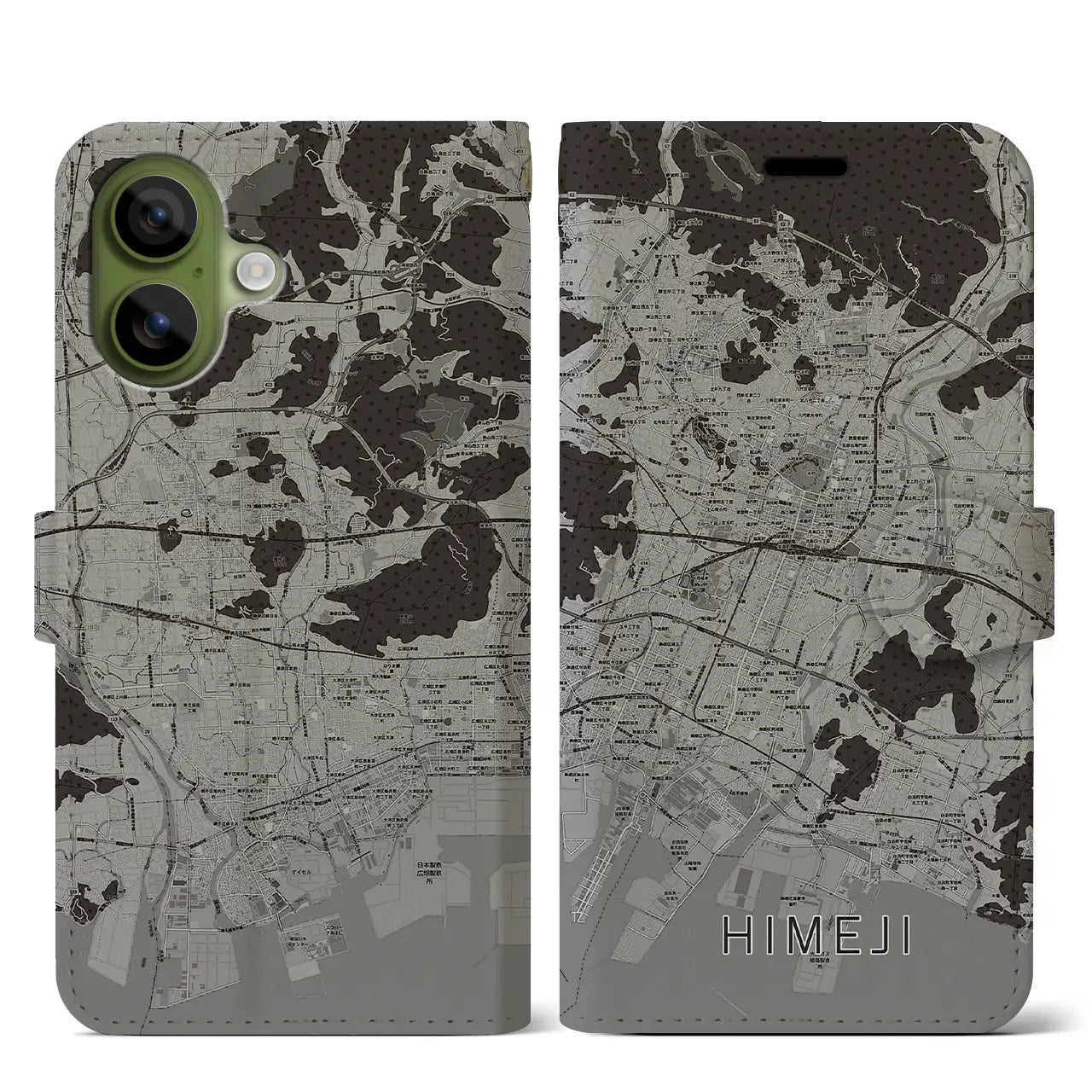 【姫路（兵庫県）】地図柄iPhoneケース（手帳タイプ）