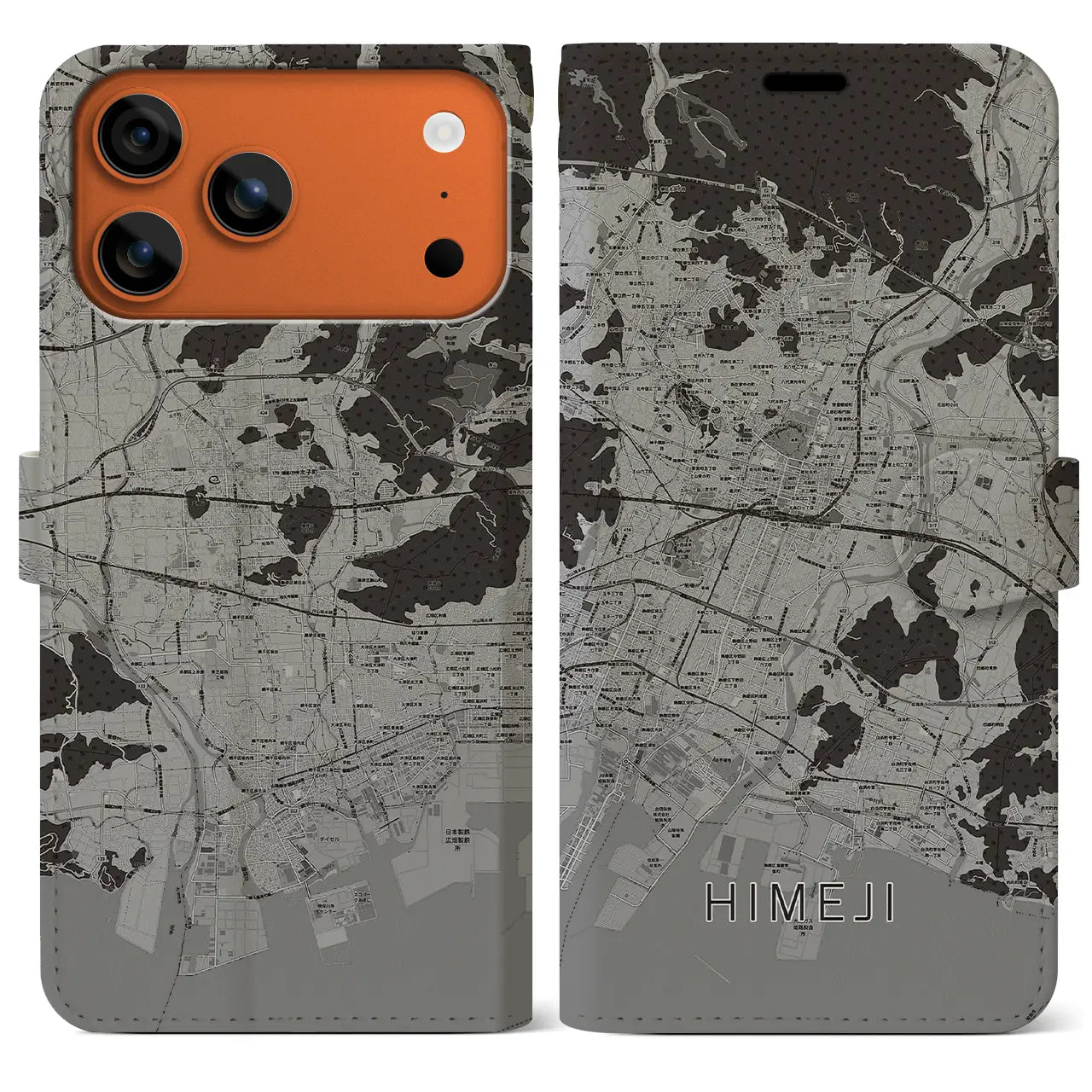 【姫路（兵庫県）】地図柄iPhoneケース（手帳タイプ）