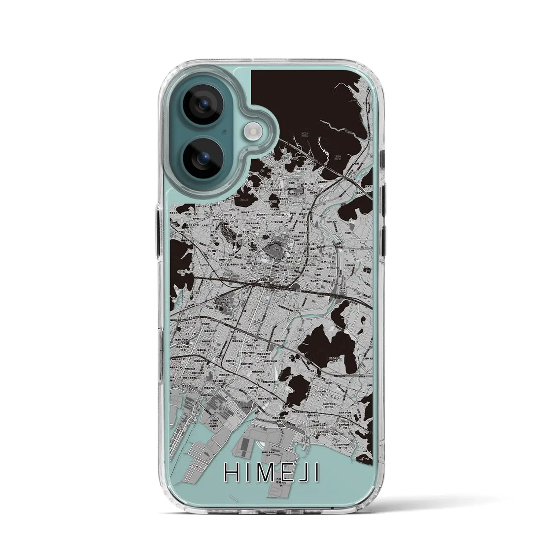 【姫路（兵庫県）】地図柄iPhoneケース（MagSafeタイプ）モノトーン・iPhone 16 Pro 用