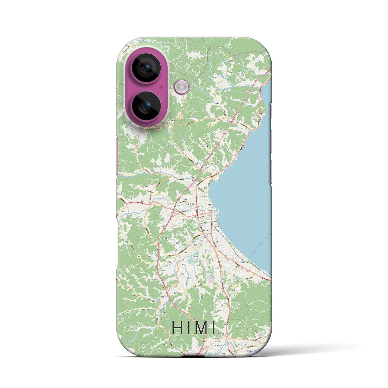 【氷見（富山県）】地図柄iPhoneケース（バックカバータイプ）