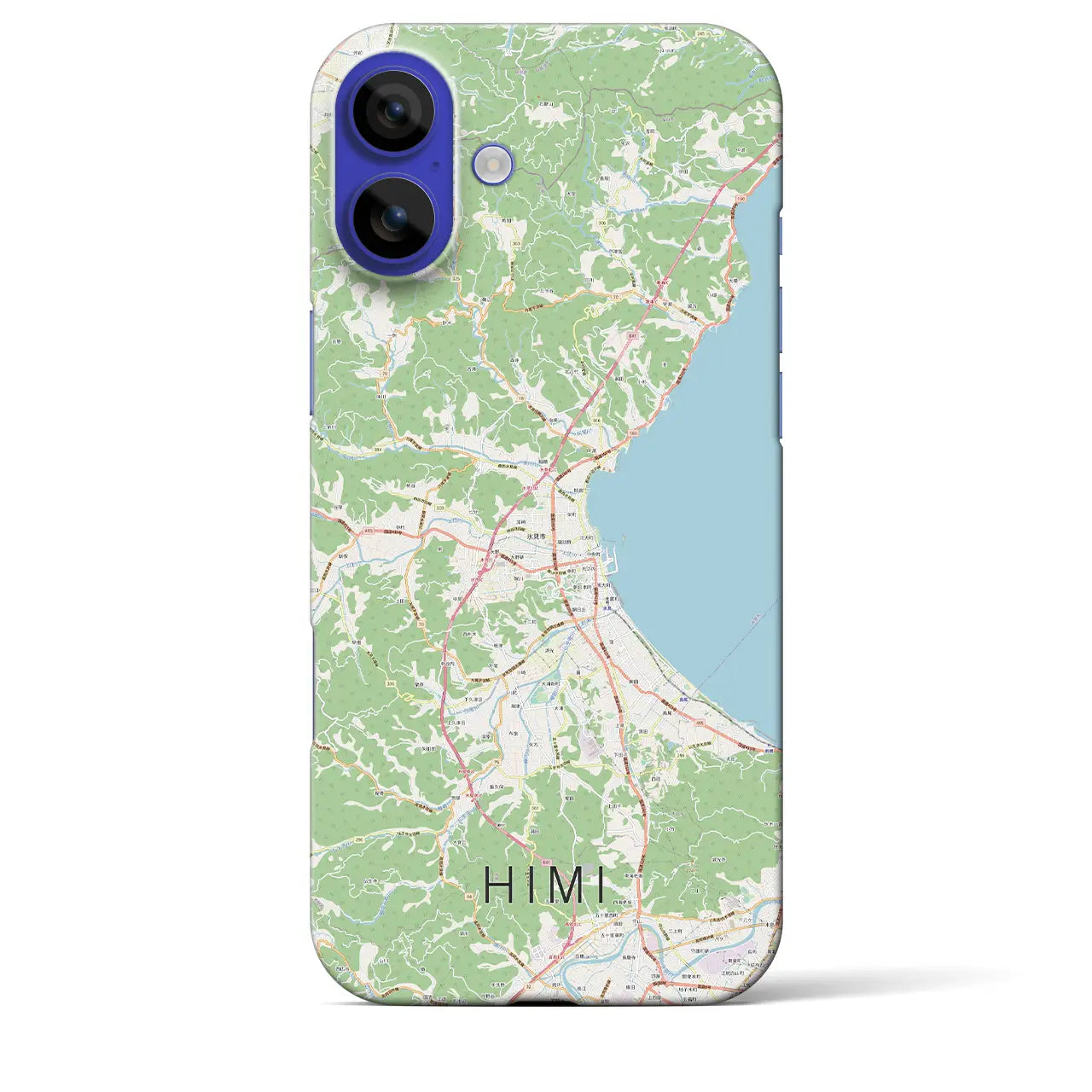 【氷見（富山県）】地図柄iPhoneケース（バックカバータイプ）ナチュラル・iPhone 16 Pro Max 用