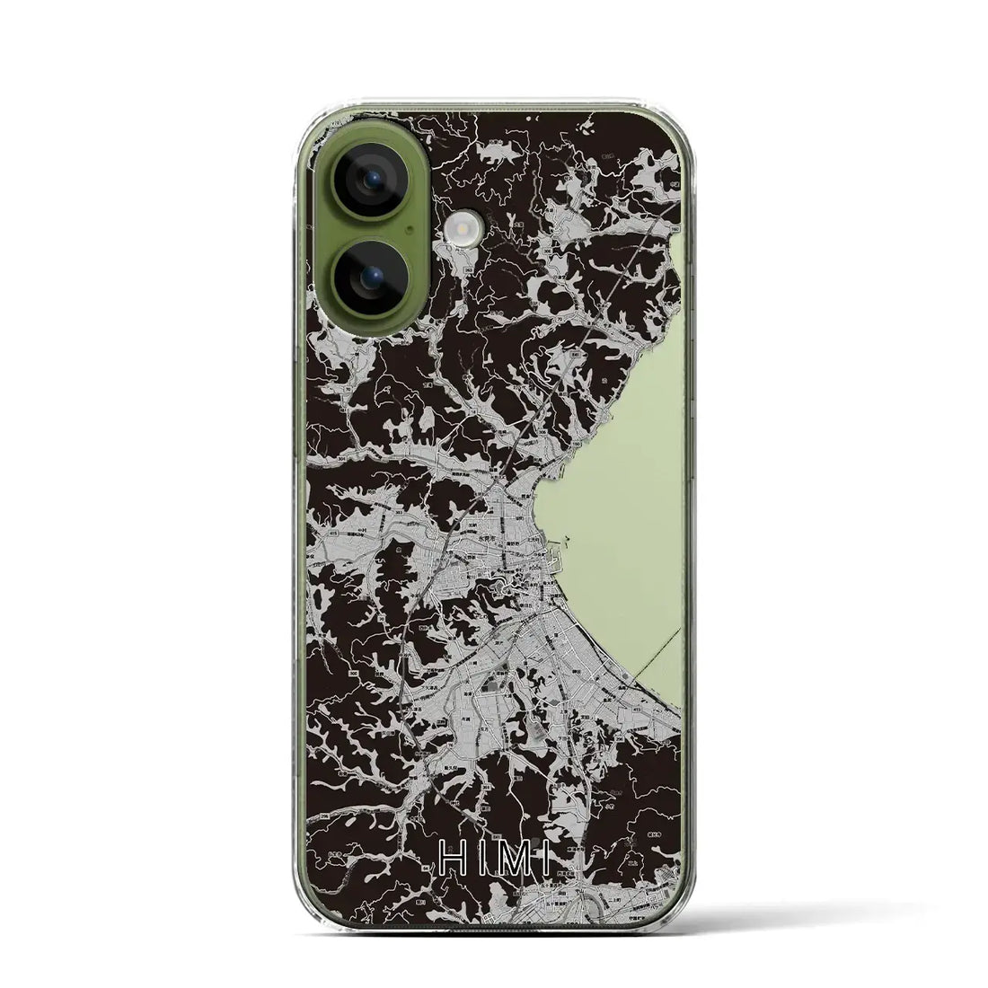 【氷見（富山県）】地図柄iPhoneケース（クリアタイプ）モノトーン・iPhone 17 Pro Max 用