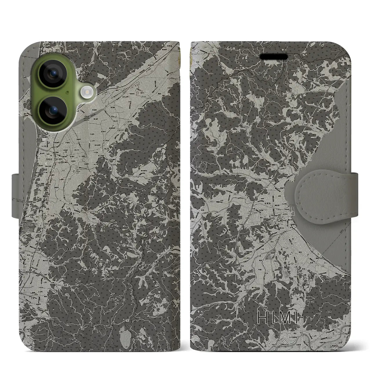 【氷見（富山県）】地図柄iPhoneケース（手帳タイプ）