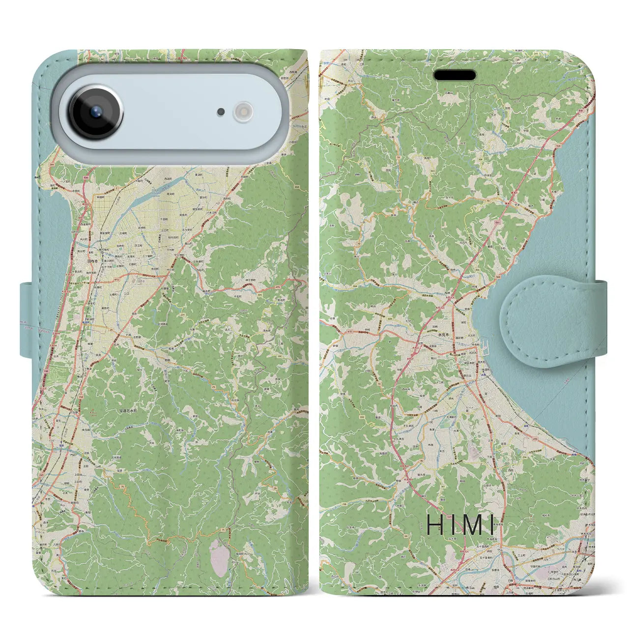【氷見（富山県）】地図柄iPhoneケース（手帳タイプ）