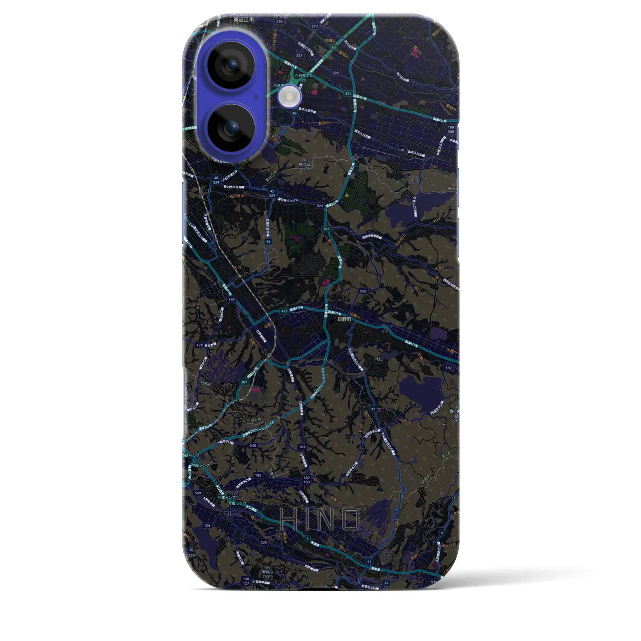 【日野（滋賀県）】地図柄iPhoneケース（バックカバータイプ）